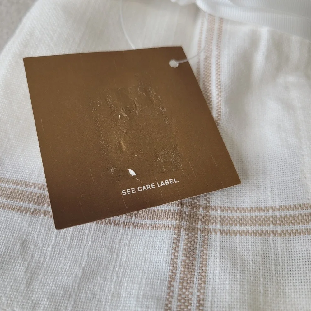 Pottery‎ Barn Dishcloth Napkins Set of 4 Cream & Beige 20x20 100 Cotton NEW